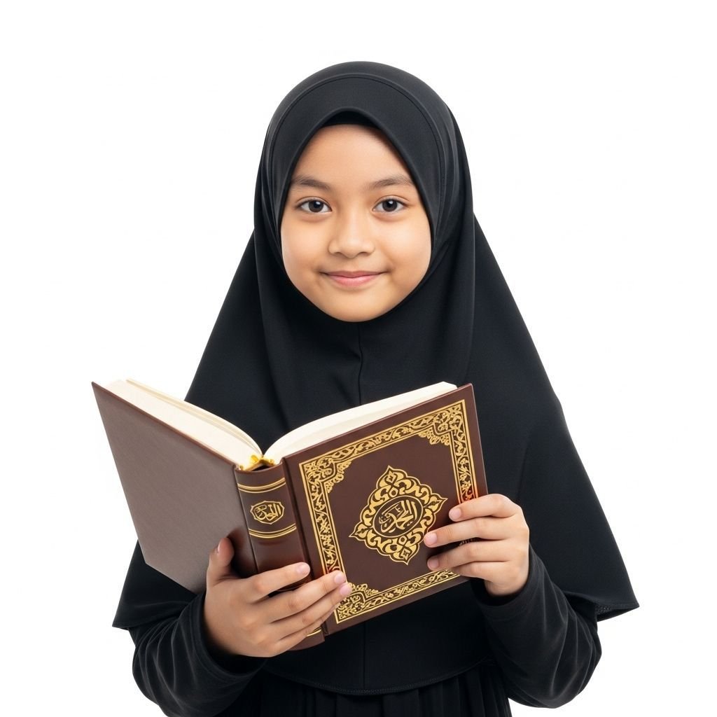 Young student holding the Qur'an